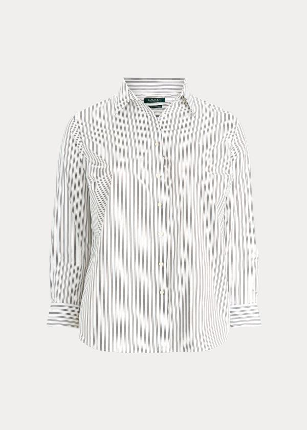 Camisa Ralph Lauren Mujer Blancos / Negros - Easy Care Striped - YAVNS4879